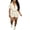 Off-white, variant on IOA OAI 2 Piece Outfits for Women Long Sleeve Color Contrast Striped Zip Up Top and Casual Shorts Sets Going Out Outfits
