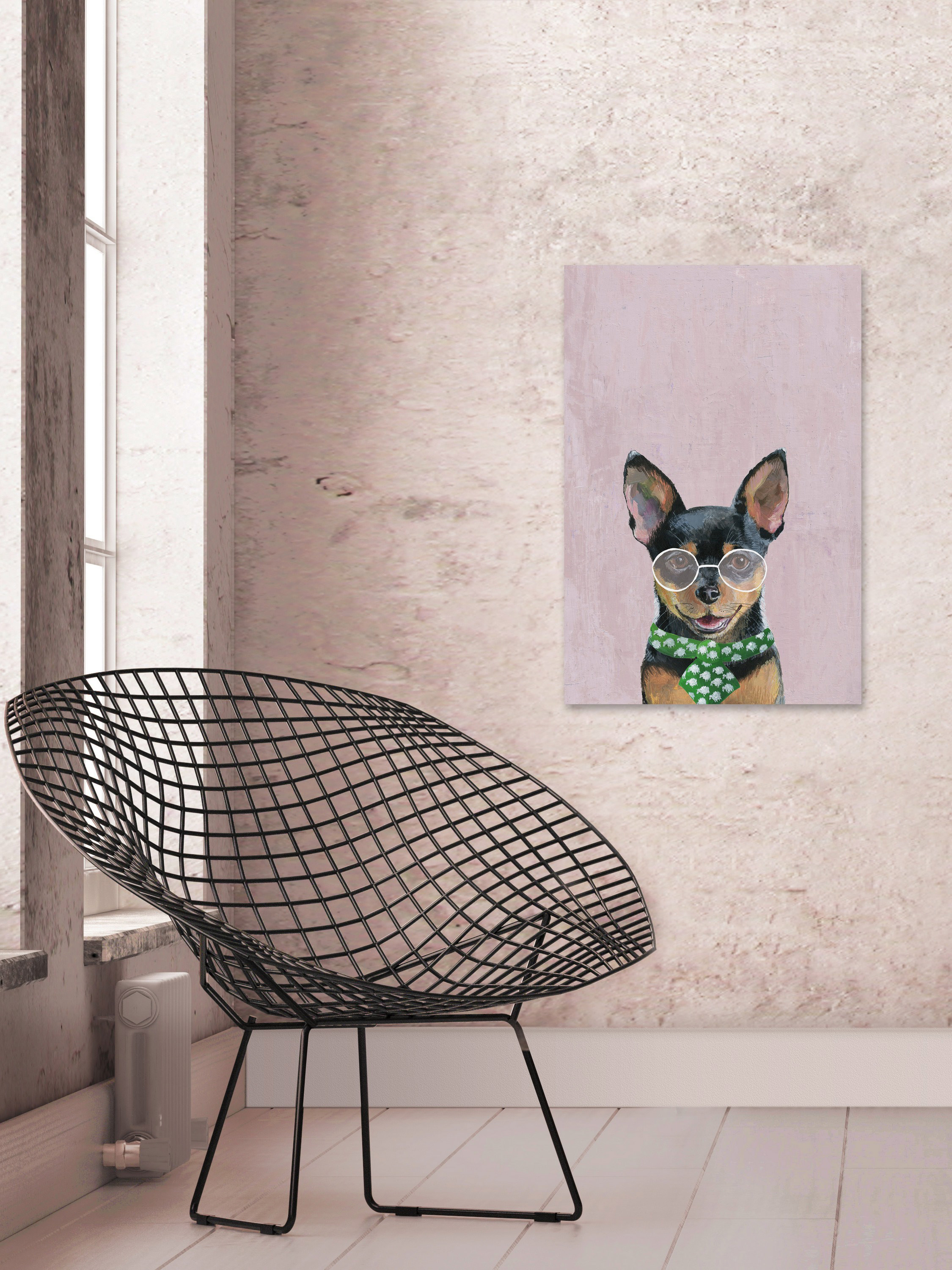 Marmont Hill "Formal Puppy" Painting Print on Wrapped Canvas