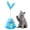 blue, variant on NOVELAR Rotating Disc Cat Toy with Hidden Treats, Plastic, 16.94 in Long, Improves Hunting Instincts and Hand-Eye Coordination, Enrichment Activity for All Ages
