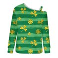 thumbnail image 5 of Débardeurs pour Femmes Mode Sweat-Shirt Imprimé Jour de St.Patrick Chemise à Épaulette Graphique à Manches Longues Tops, 5 of 5
