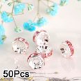thumbnail image 1 of 50pcs/lot 8mm Rhinestone Rondelle Crystal Round Loose Spacer Beads for Jewelry Making DIY Bracelet Necklace Accessories, 1 of 5