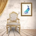 thumbnail image 3 of Goldberger, Jennifer 25x32 Gold Ornate Wood Framed with Double Matting Museum Art Print Titled - Peacock Splash I, 3 of 4