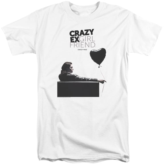 Crazy Ex Girlfriend Crazy Mad Adult Tall T-Shirt 18/1 T-Shirt White