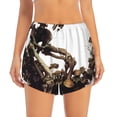 thumbnail image 2 of Yiaed Skeleton Dance with Mushrooms Print Women's Running Shorts with Liner 3 Zipper Pockets Elastic Workout Athletic Gym Yoga Shorts-Small, 2 of 7