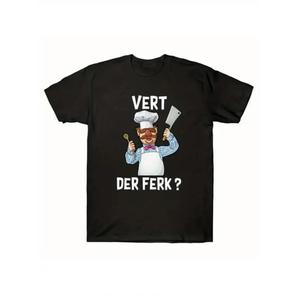 Camiseta para hombre del chef sueco Vert Der Ferk - Algodón negro, regalo divertido, camisetas informales