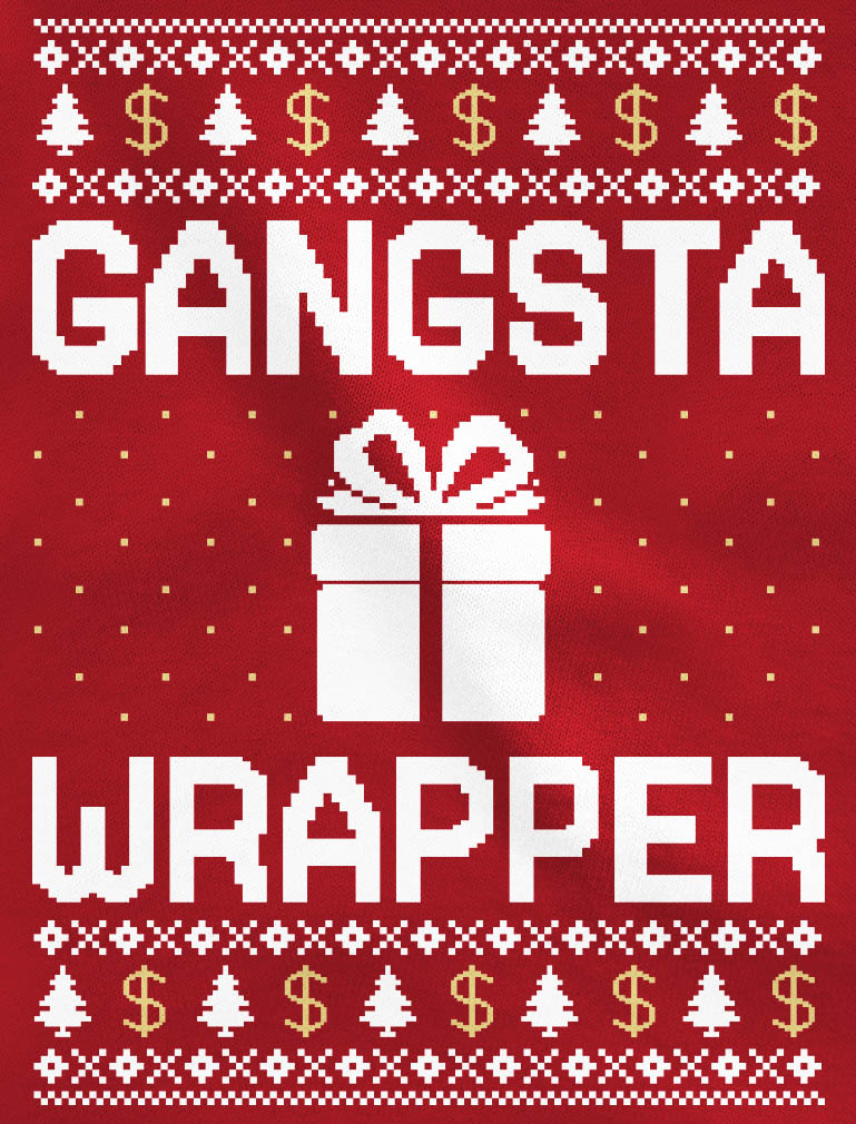Tstars Womens Ugly Christmas Sweater Gangsta Wrapper Christmas Gift Funny Humor Holiday Shirts Xmas Party Christmas Gifts for Her Women Long Sleeve T Shirt Ugly Xmas Sweater - image 3 of 5