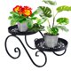 thumbnail image 1 of Soporte para plantas de 2 niveles, soporte para flores de metal, estante para plantas de hierro antioxidante, soporte redondo para macetas, 1 of 6