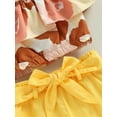 thumbnail image 5 of Summer Toddler Baby Girl Clothes Off Shoulder Ruffle Sling Crop Tops Short Pants 2Pcs Outfits, 5 of 7