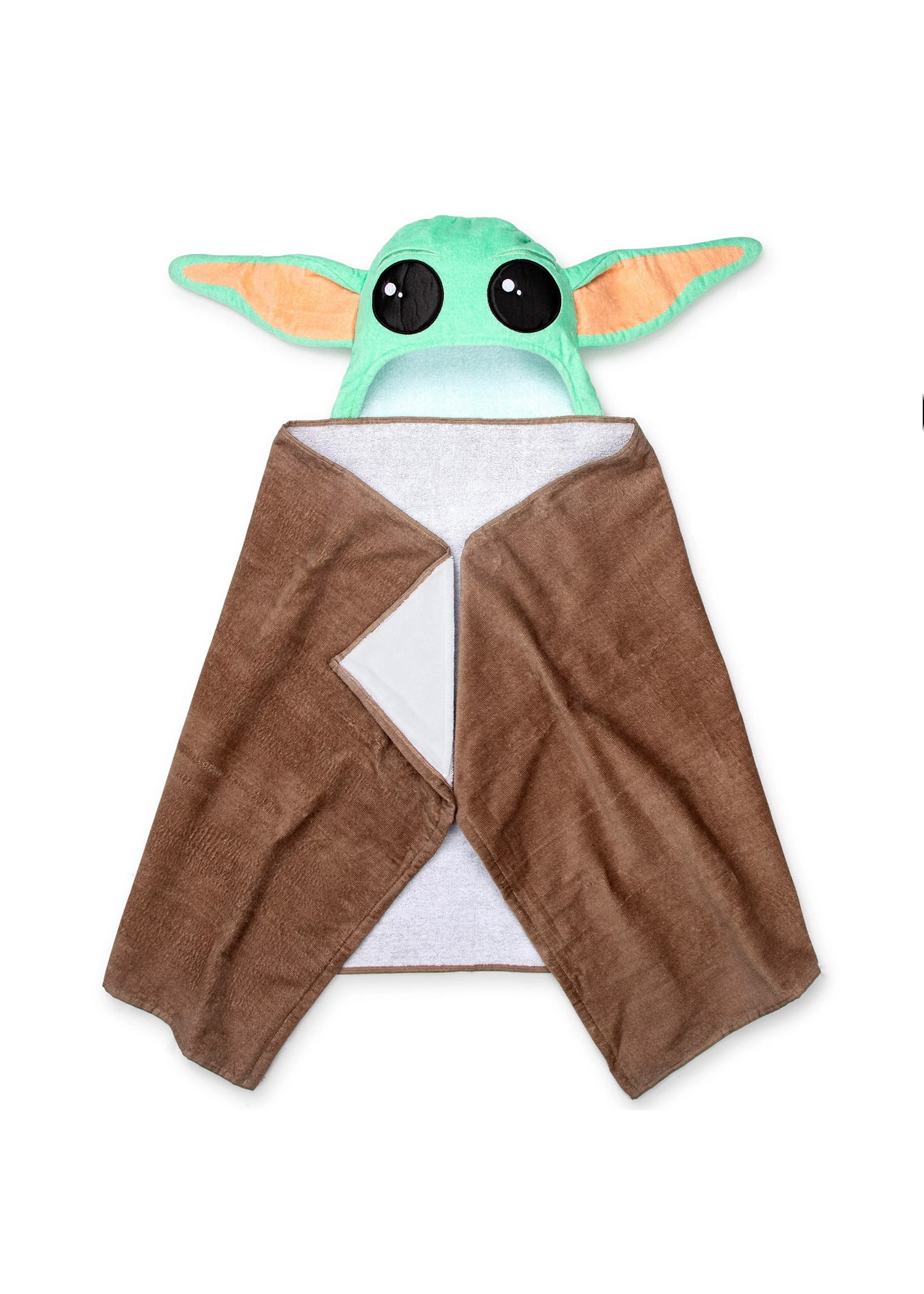 Baby Yoda Kids Hooded Towel Wrap, 51 x 22, 100% Cotton, Green, Star Wars