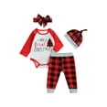 thumbnail image 3 of Seyurigaoka 4Pcs Christmas Baby Girls Boys Outfit, Long Sleeve Romper, Plaid Pants, 3 of 7