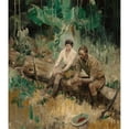 thumbnail image 2 of Herbert Morton Stoops 20x22 Gold Ornate Framed and Double Matted Museum Art Print Titled - Break from the Hunt (1925), 2 of 4