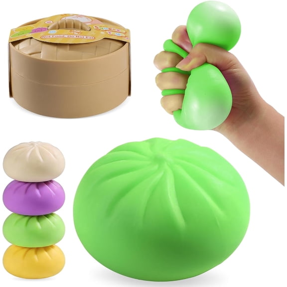 Dumpling Squishy Mystery Box, Squeeze Stress Balls Sensory Fidget Toys for Anxiety Relief