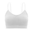 thumbnail image 4 of PULLIMORE V Neck Cami Bra Seamless Padded Bralette Straps Sleeping Bra for Women Girls (M, White), 4 of 8