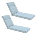 thumbnail image 3 of Snubbull 2 Pack Outdoor Chaise Lounge Cushions, with High-Density Foam, Ties Waterproof & Fade Resistant for Lawn and Pool Lounge Chairs, 72x21x4 inch, Sky Blue, 3 of 6