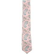 Altea Milano Men's Pink W Blue Paisley Cotton Silk Print Necktie - One Size