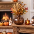 thumbnail image 5 of Racsoh Brown Glass Pumpkin Vase, Transparent Hydroponic Flower Vessel, Thanksgiving Table Centerpiece, for Dried Fresh Flowers Home Decor (Brown), 5 of 6