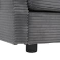 thumbnail image 5 of 112.6" Modern Sofa Modular Sofa Couch Upholstered Corduroy Sectional Sofa with Side Storage Pockets and Three Movable Ottomans for Living Room (Dark Grey), 5 of 12