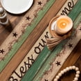 thumbnail image 3 of Western Texas Star Vintage Table Runner - 70 Inch Long Retro Farmhouse Brown Green Wooden Cotton and Linen Blended Dress Scarves Farmhouse Table Runner for Kitchen Dining, Coffee Table, 13" x 70", 3 of 8