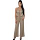 thumbnail image 1 of Conjunto para Mujer 2 Piezas Rayado Top Peplum con Tirantes y Pantalón Palazzo Set Elegante Casual de Tela Ligera, 1 of 5