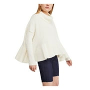 FREE PEOPLE Womens White Long Sleeve Turtle Neck Top Size: M