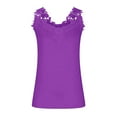 thumbnail image 4 of AherBiu Summer Tank Tops for Women Lace Strap Sleeveless V Neck Casual Comfy Tanks Solid Color, 4 of 6
