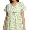 thumbnail image 3 of Moomaya Chemise de Nuit Imprimée à Manches Courtes pour Femmes Col en V en Coton, 3 of 5