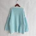 thumbnail image 6 of YDFCWXW Women Fall Open Front Color Block Cardigan Sweater Casual Striped Knit Oversized Cardigan Light Blue, S, 6 of 6