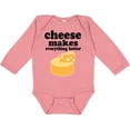 thumbnail image 3 of Inktastic Cheese Makes Everything Better Boys or Girls Long Sleeve Baby Bodysuit, 3 of 5
