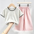 thumbnail image 6 of LvhaoGJOB Little Kids Girls T-Shirt and Pants Outfit Set - Elastic Waist, 6 of 6