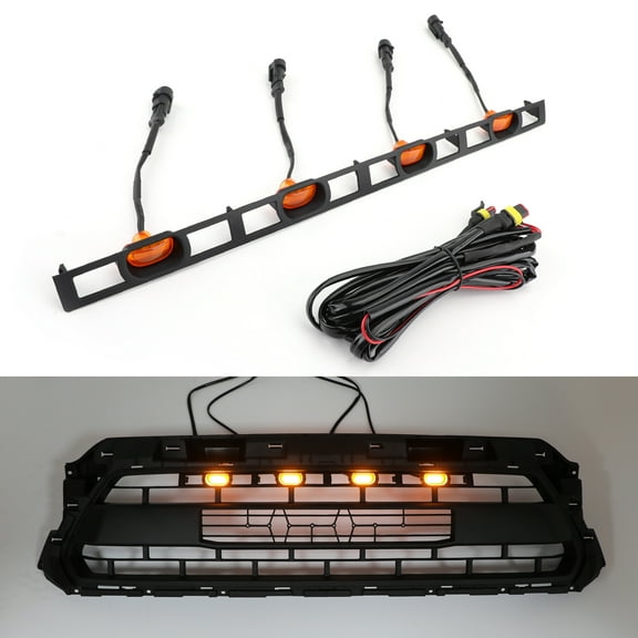 Front Bumper Hood Grille LED Lights W/Wire Harness Fits for Toyota T** 2012-2015 Amber