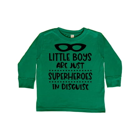 

Inktastic Little Boys are Just Superheroes in Disguise with Mask Gift Toddler Boy Girl Long Sleeve T-Shirt