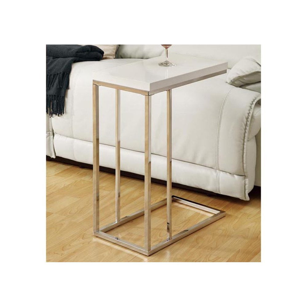 Monarch Specialties Chrome Metal And White Accent Side Table Walmart Com Walmart Com