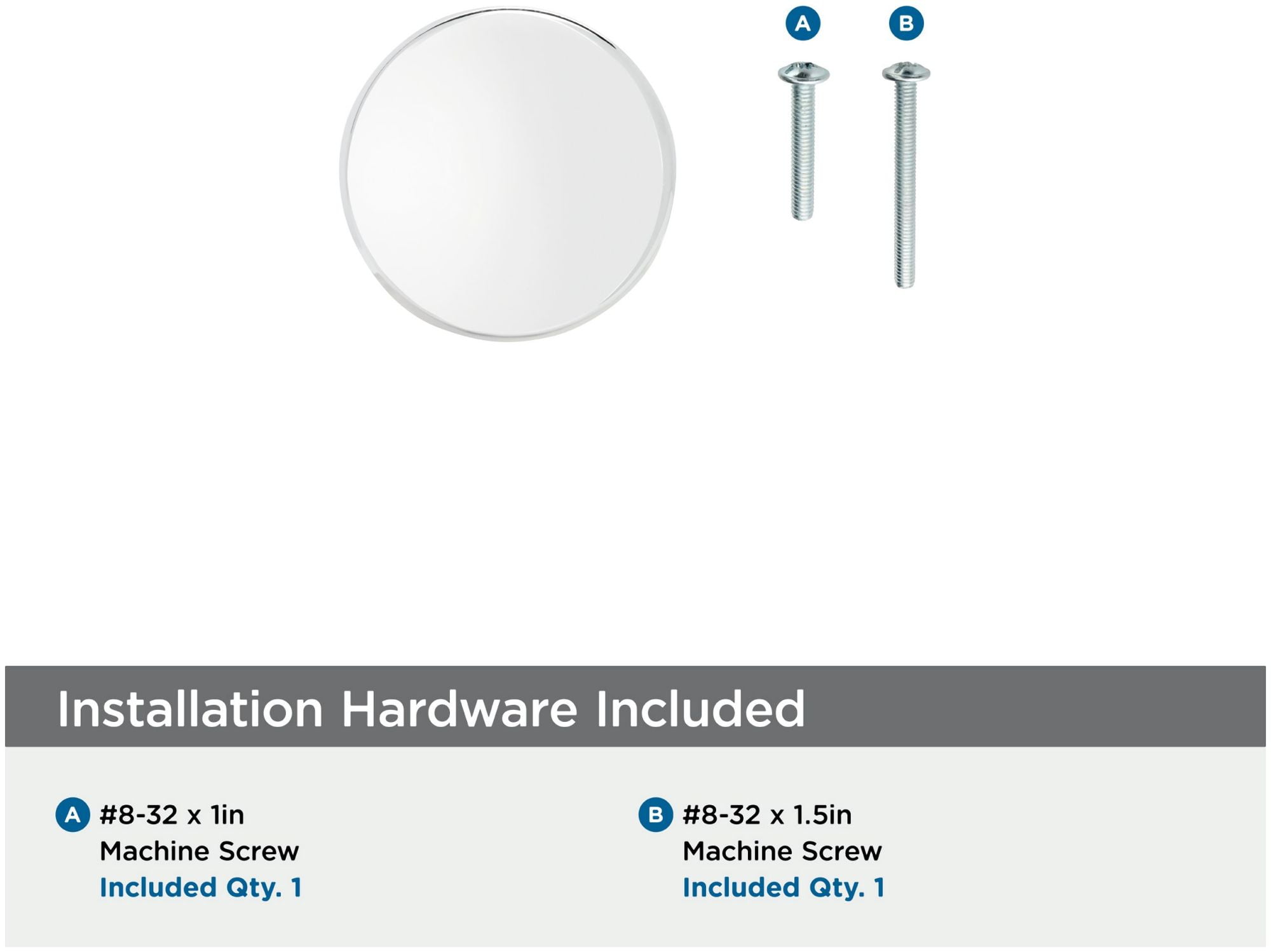 Knob Polished Nickel - 1.38 in.
