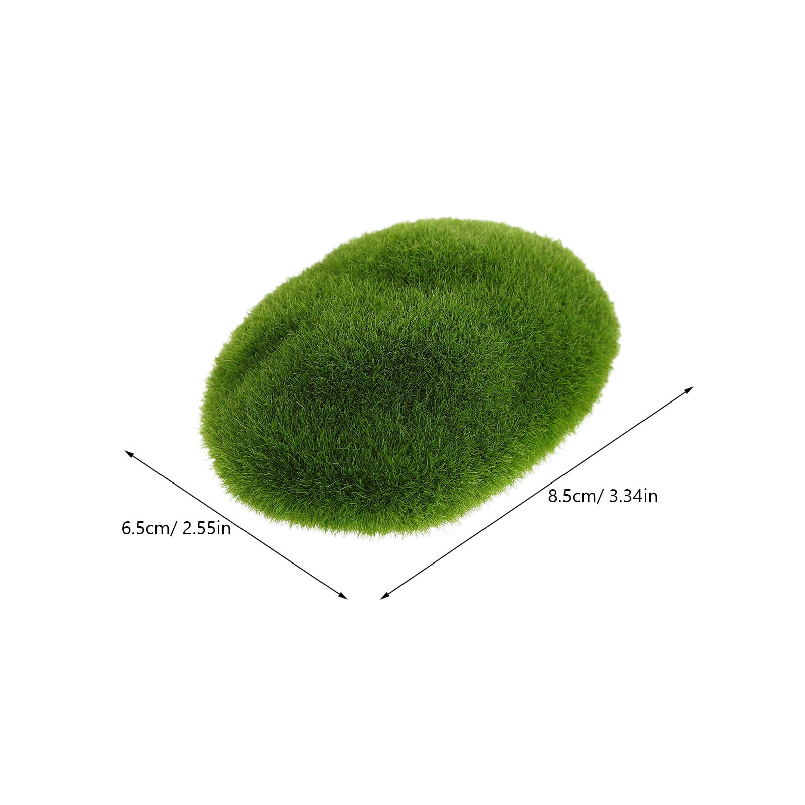 Raindrops Realistic Green Flocking Moss Stones Garden Decorations for Indoor Outdoor Home Use - 50 Pieces Set