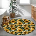 thumbnail image 4 of Sunflower Round Rug 3.3ft Washable Circle Entryway Rugs Non Slip Summer Floral Botanical Watercolor Yellow Green Area Rug Indoor Floor Carpet for Bedroom Kitchen Living Room Home Office Dining Room, 4 of 8