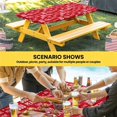 thumbnail image 6 of Christmas Red Table Cloths for 3 Foot Rectangle Tables, Peace Love Xmas Holiday Patio Waterproof Elastic Fitted Tablecloths, Washable Rectangular Table Cover for Camping, 6 of 8