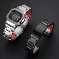 thumbnail image 4 of Correa de reloj de acero inoxidable DW-5600 para G-SHOCK 3229 Casio DW5600 GW-B5600 GW-M5610 Correa de reloj con bisel inferior rojo modificado, 4 of 5