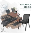 thumbnail image 4 of Grey 4-Piece Outdoor Dining Chair Set - Stackable Rattan Patio Chairs for Balcony, Garden & Porch - Steel Frame - 330lb Capacity, 4 of 7