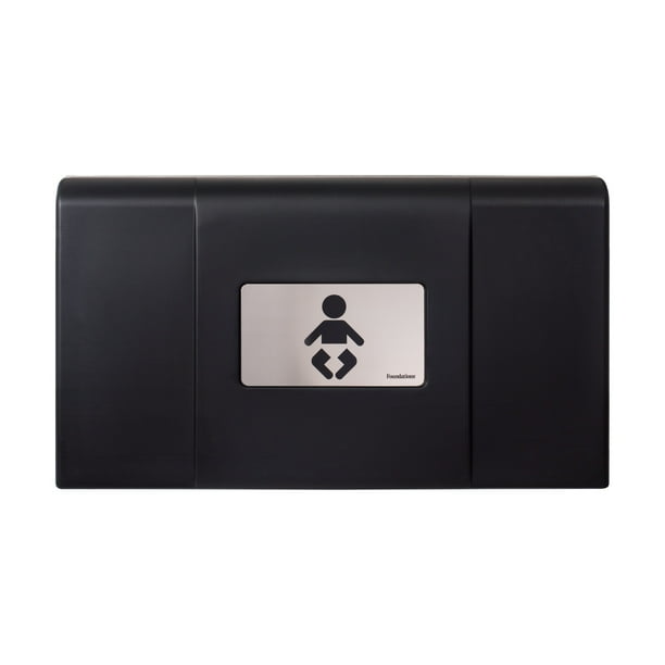 Foundations Ultra Horizontal Baby Changing Station, Black (EZ Mount Backer  Plate Included) 