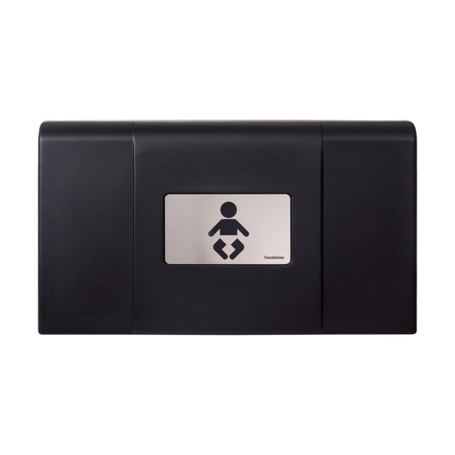 Foundations Ultra Horizontal Baby Changing Station, 350 lb Capacity, EZ Mount Backer Plate Included, Black (200-EH-02)
