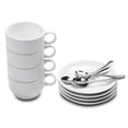thumbnail image 1 of AOZITA Tazas y platillos de espresso con cucharas de espresso, tazas de espresso apilables, 12 tazas Demitasse de 2.5 onzas (embalaje protector), 1 of 5