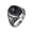 Galaxy Blue, variant on Unisex Stainless Steel Vintage Classic Royal Coconut Tree Flower Pattern Carved Oval Cut Black Gemstone Signet Ring Silver Size 10