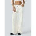 thumbnail image 4 of Women'S Wide Leg Jeans High Waisted Stretchy Straight Leg Jeans Trendy Loose Denim Pants Cream White S, 4 of 9