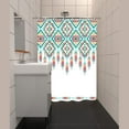 thumbnail image 5 of Shower Curtain 36x72Inch stall Narrow Partition Fabric Shower Curtain, Green Geometric Waterproof Polyester Fabric Shower Curtain for Bathroom, Western Shower Curtain, 5 of 5