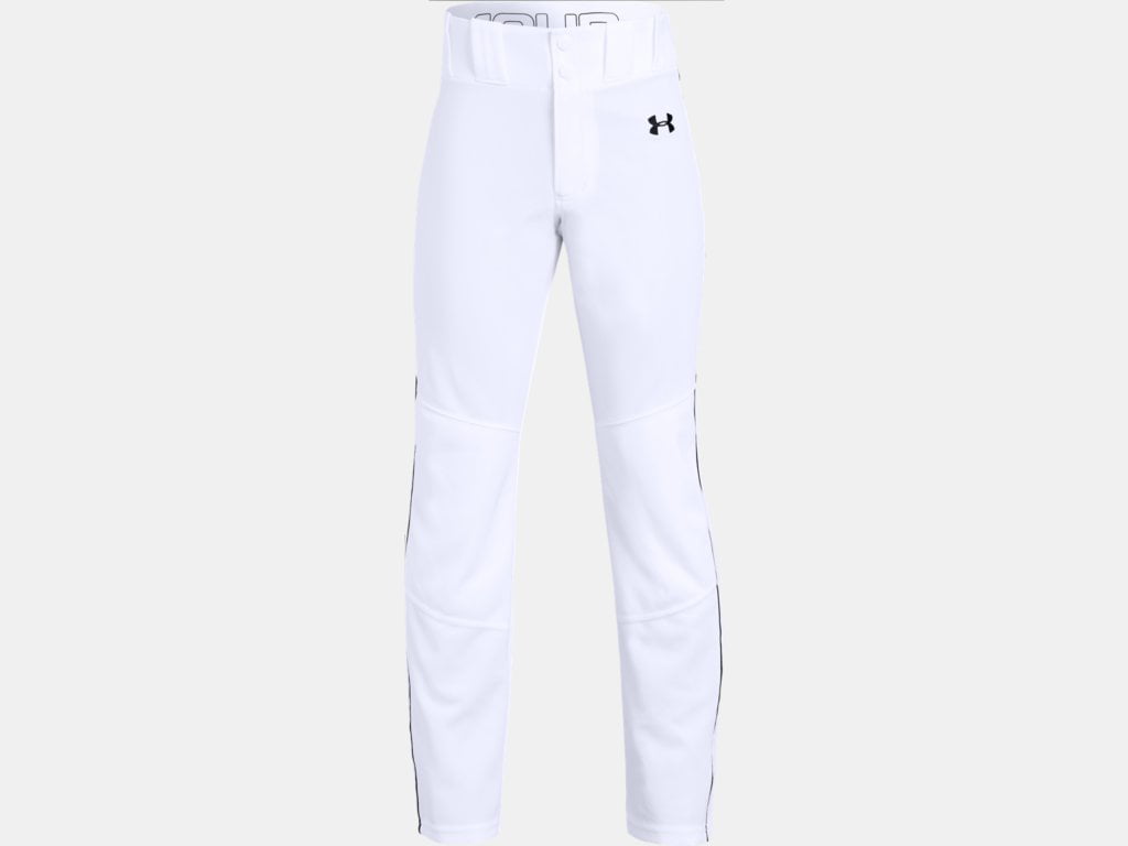 Photo 1 of Youth Under Armour Boys' UA Utility Relaxed Piped Baseball Pants 1317458-100 White/Black