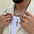 thumbnail image 2 of ChainsProMax Mens Christian Cross Pendant Necklace-22+2" Chain, Stainless Steel/Gold Plated, 2 of 8