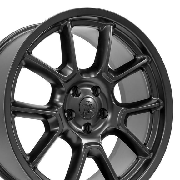 OE Wheels DG21 22 Inch Rim Fits Challenger 50th Anniversary Style 5x127 22x9.5 Satin Black - Hollander 10369 (1)