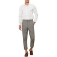 thumbnail image 2 of INSPIRE CHIC Plaid Cropped Pants for Men's Flat Front Ankle Length Checked Dress Pants 32 Gray, 2 of 5