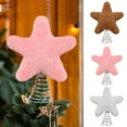 thumbnail image 3 of NWOKYZGH Plush Star Tree Topper with Santa Hat Furry Star Treetop Christmas Tree Toppers Ornaments Xmas Home Holiday Decoration, 3 of 3