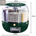 thumbnail image 3 of Grain Dispenser, 360° Rotating Storage Container, 6 Grid Food Dispenser with Storage Sealed Lid, Rice Dispenser for Grains, Beans, Rice, Peanut, Barley, 3 of 6